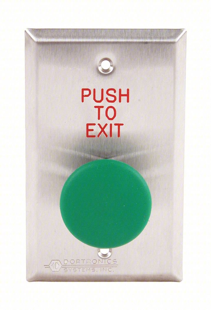 Push to Exit Button,125VAC,Green Button