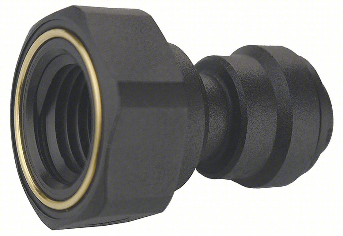 Female Adapter,Black,1/4" Tube Size,PK10