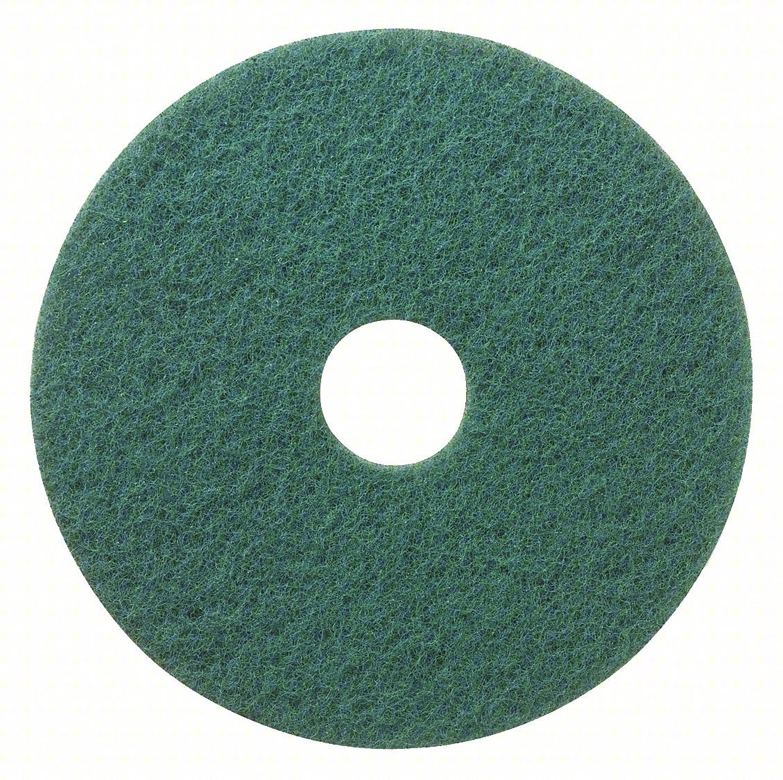 SCRUBBING PAD,15 IN DIA,GREEN,PK5