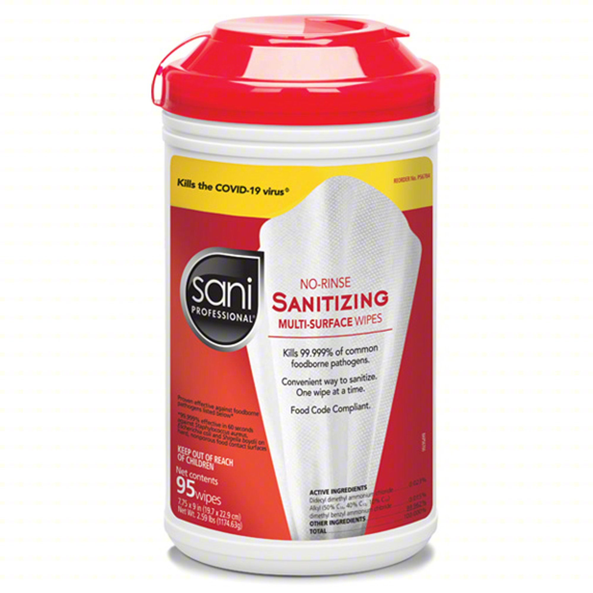 Sanitizing Wipes,95 ct,Canister,PK6