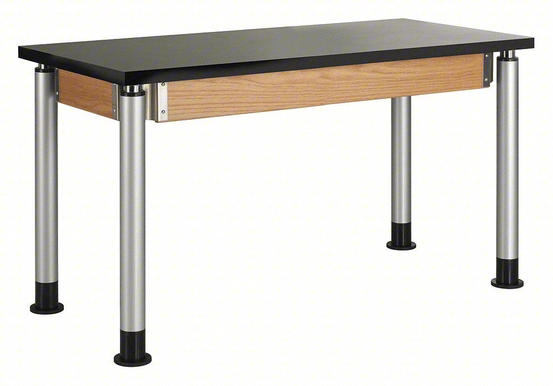 Adjustable Table,Black/Oak,24" D