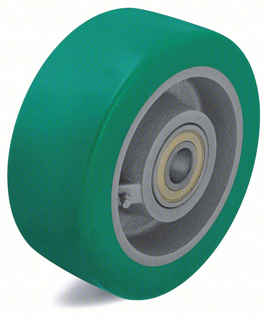 CASTER WHEEL,4 7/8"DIA,990 LB,GREEN