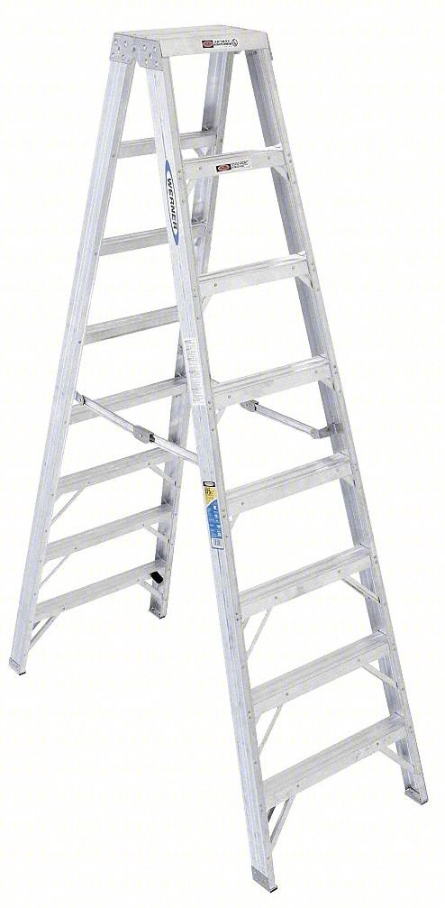 Stepladder,T400,H 8 ft.,Spread 64-1/4 In