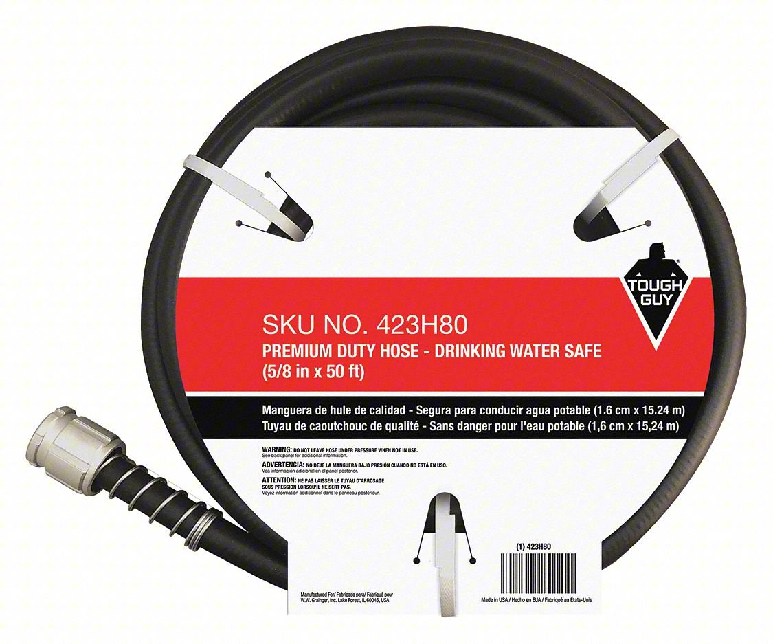 Water Hose,5/8"I.D.50 ft.,PVC