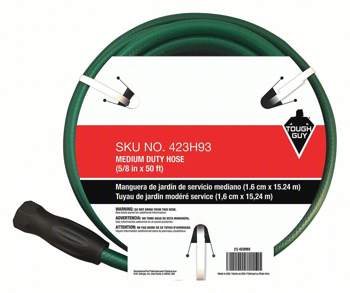 Water Hose,5/8"I.D.50 ft.,PVC
