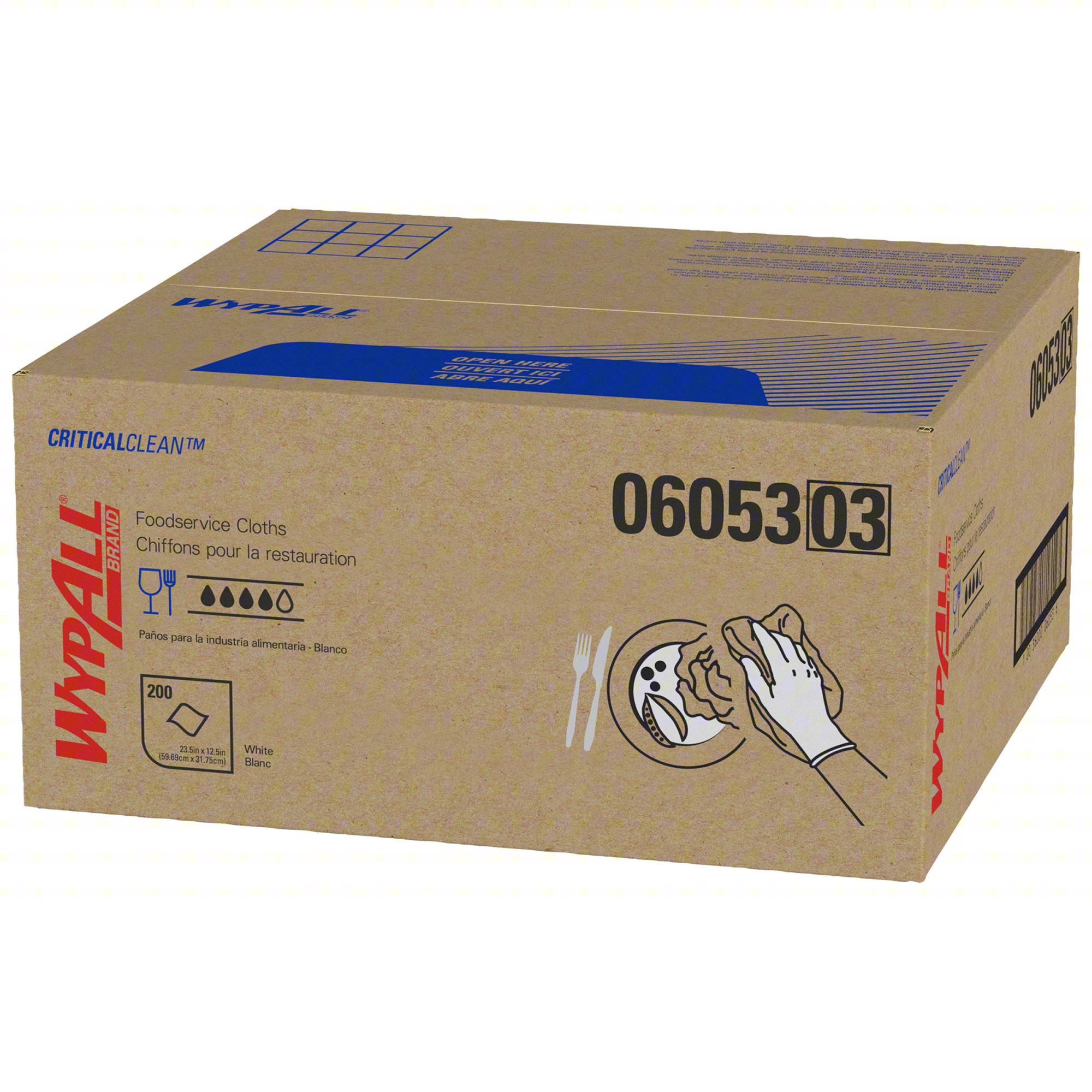 Dry Wipe,12-1/2" x 23-1/2",Blue/White