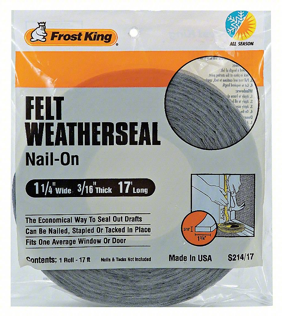 DRAFT SEAL, FELT, GRAY, 17 FT L