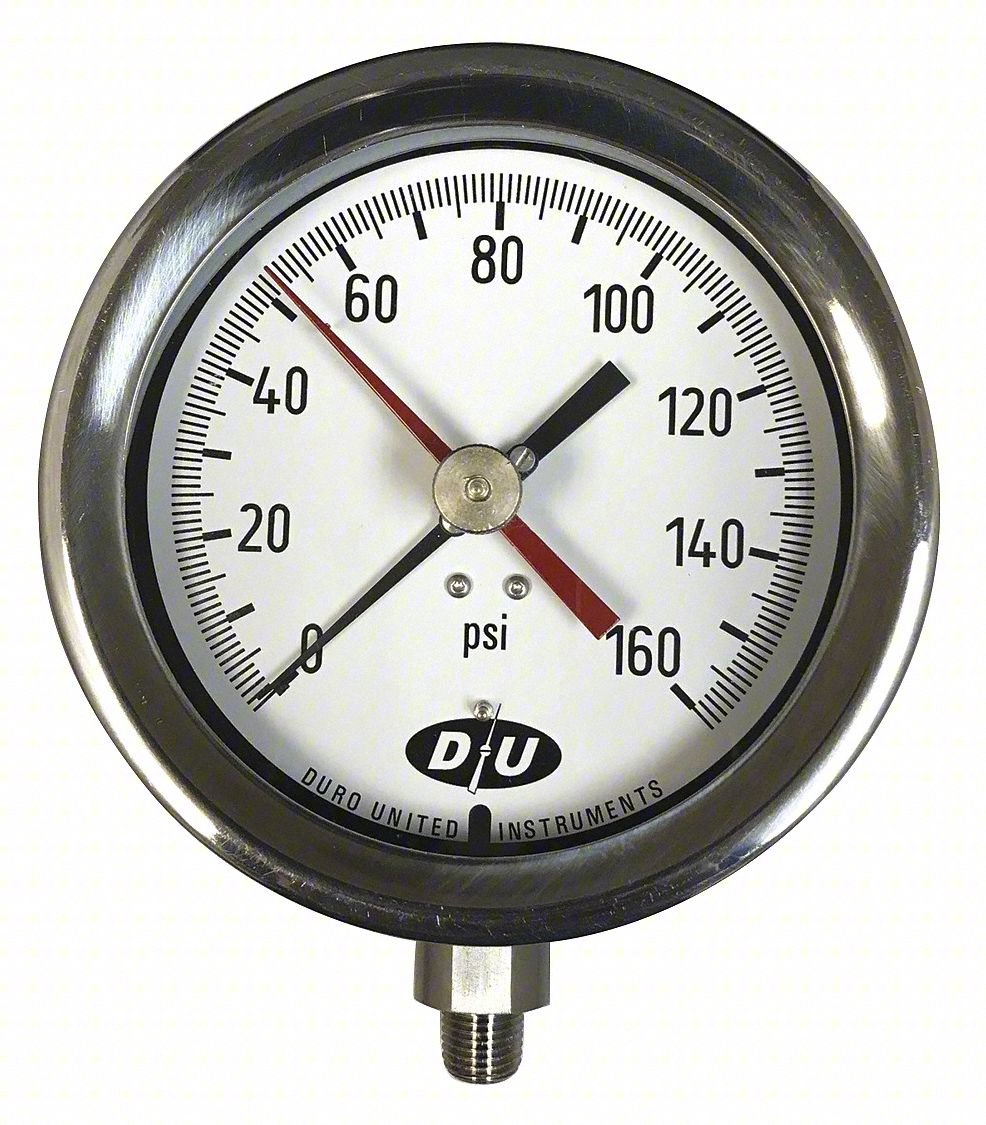 Pressure Gauge ,4-1/2" Dial Size