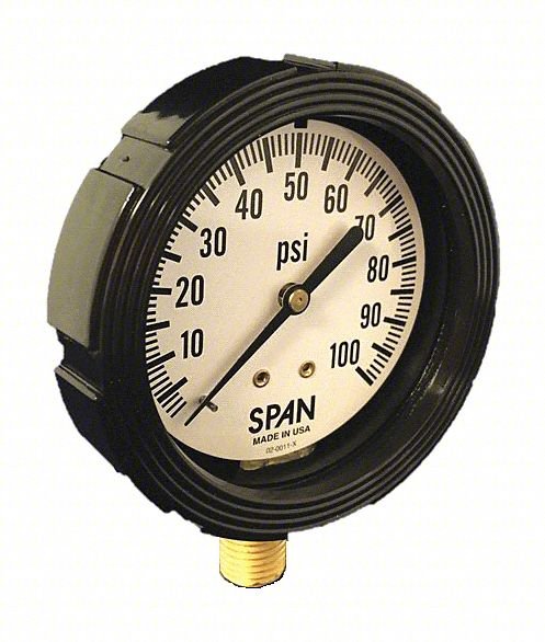 Pressure Gauge ,2-1/2" Dial Size,Bottom