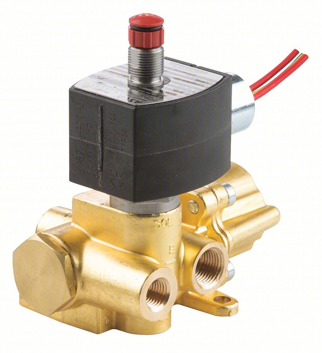 Solenoid Valve,Brass,Air, Inert Gas,1/4"