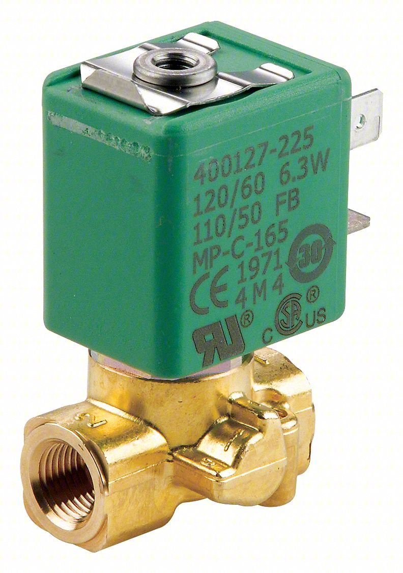 Solenoid Valve,Brass,NC,Air, Inert Gas
