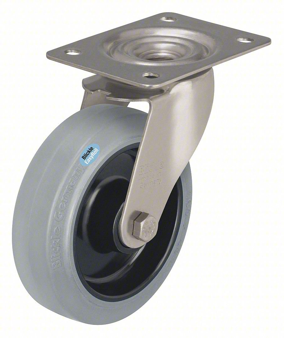 PLATE CASTER,SWIVEL,RUBBER,5 7/8"H
