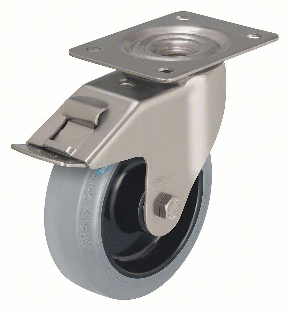PLATE CASTER,SWIVEL,RUBBER,5 7/8"H