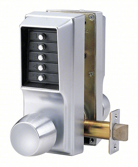 MECHANICAL PUSH BUTTON LOCKSET: CHROME