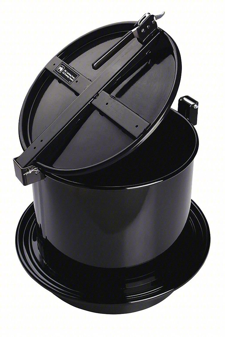 Drum Lid,Black,Steel,55 gal