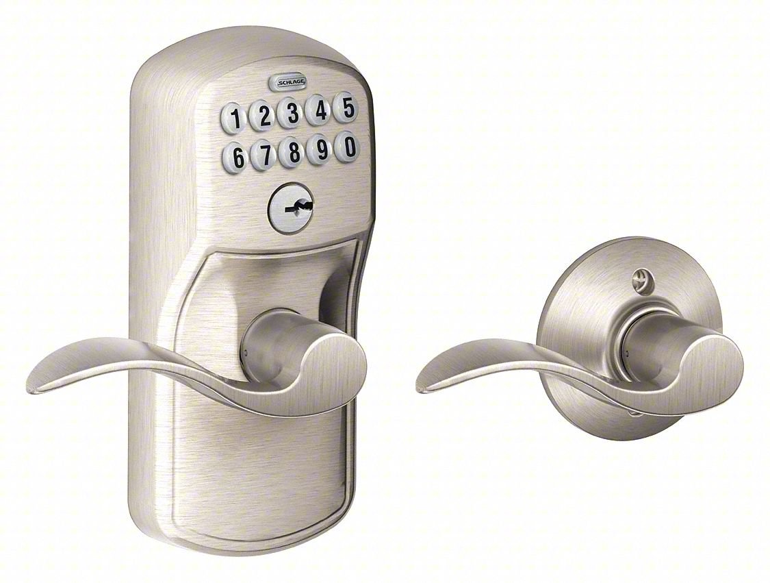 Electronic Lock,Lever,Satin Nickel
