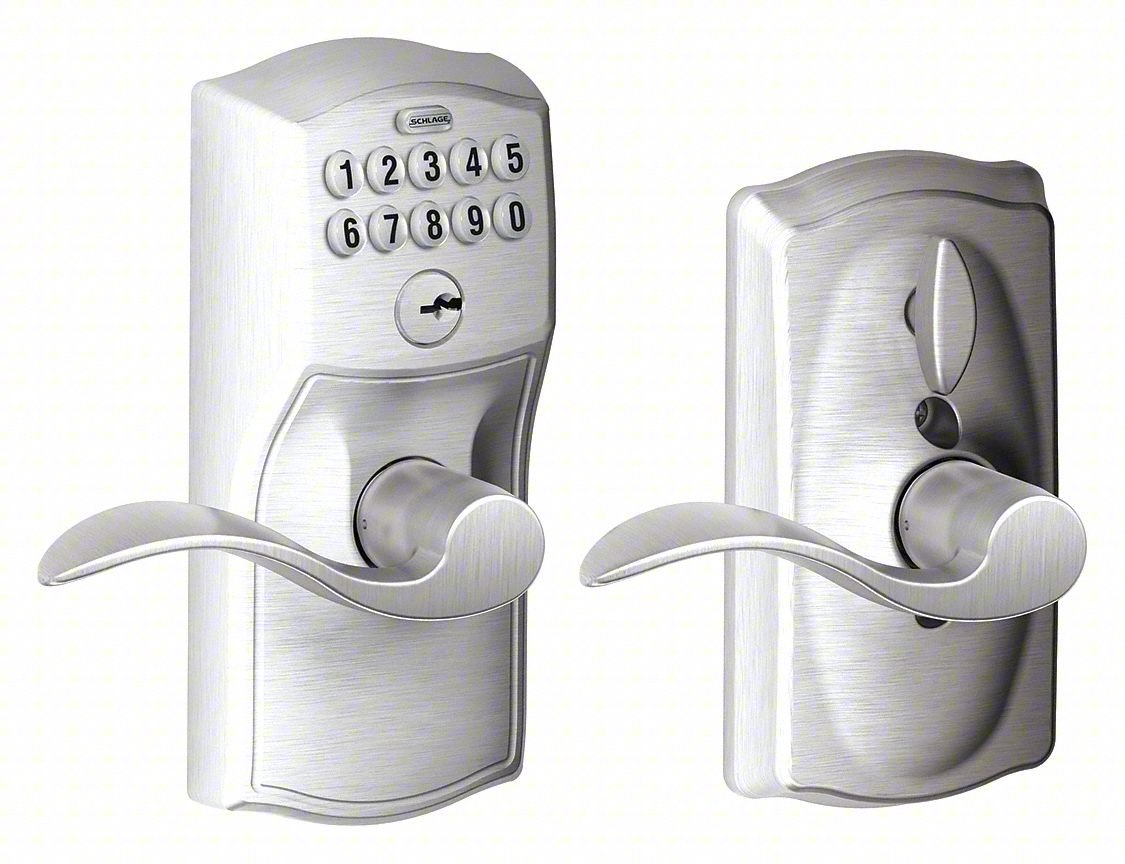 Electronic Lock,Lever,Satin Chrome