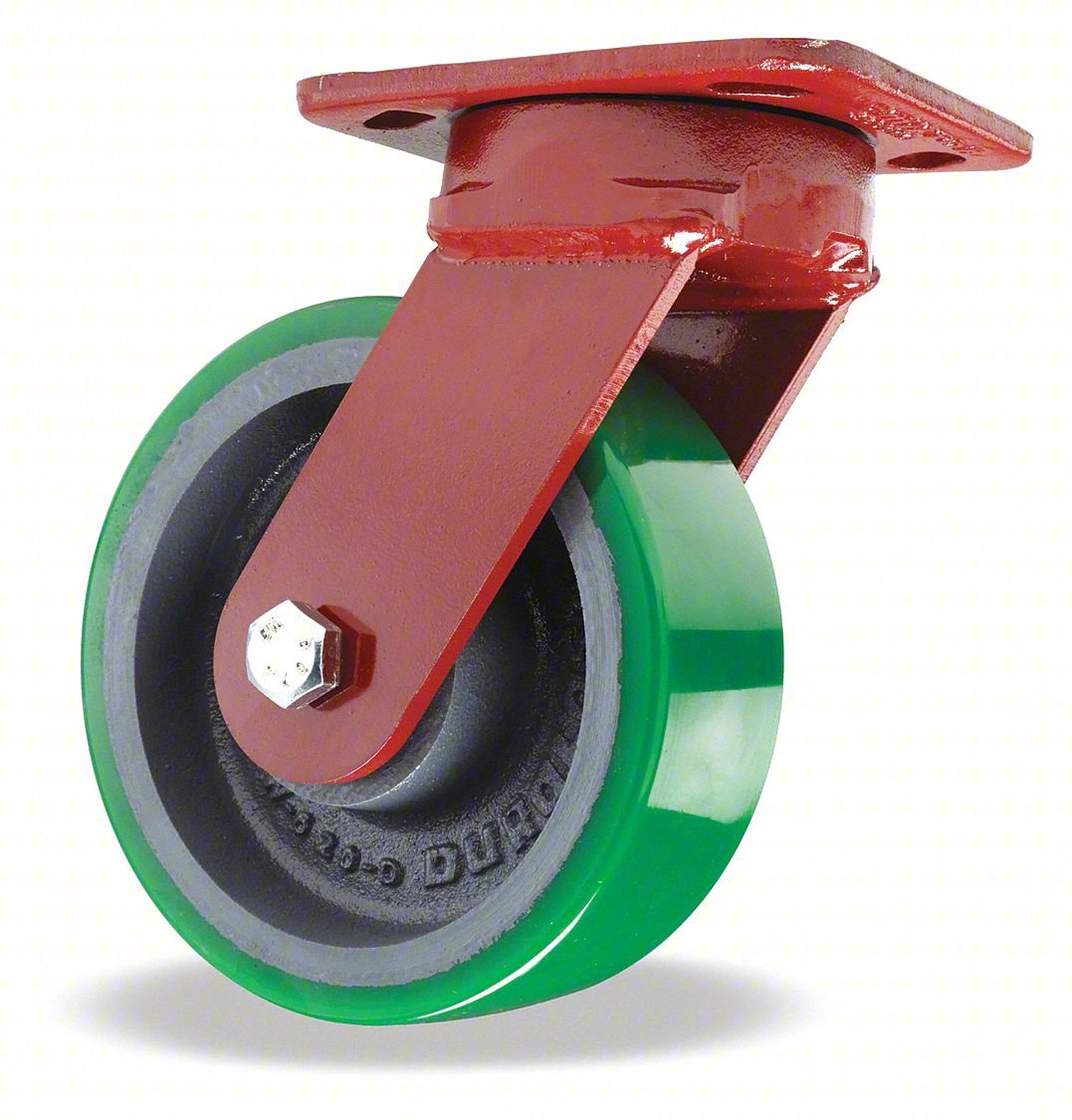 PLATE CASTER,SWIVEL,POLYURETHANE,7 1/2"H
