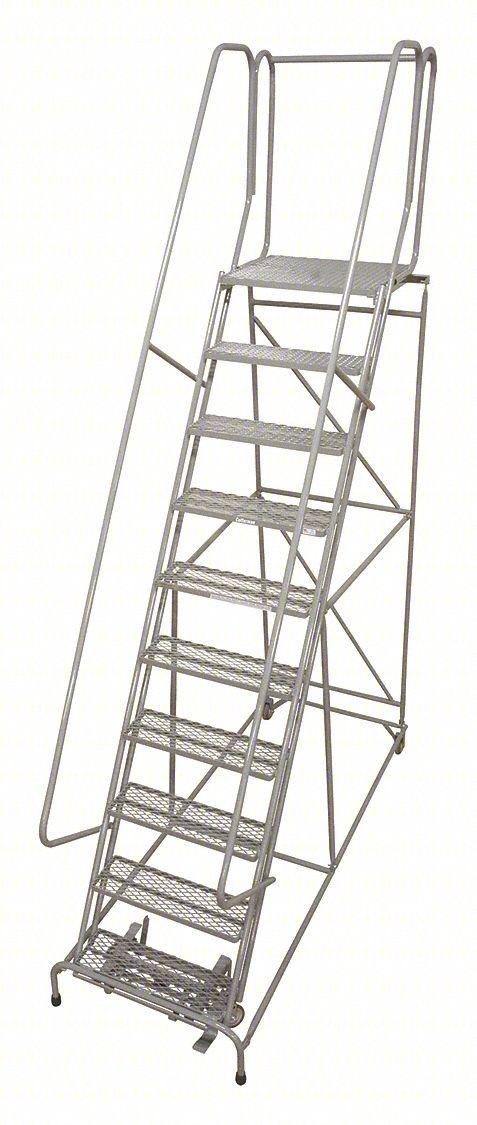 Rolling Ladder,162in.H,12 Steps,Serrated
