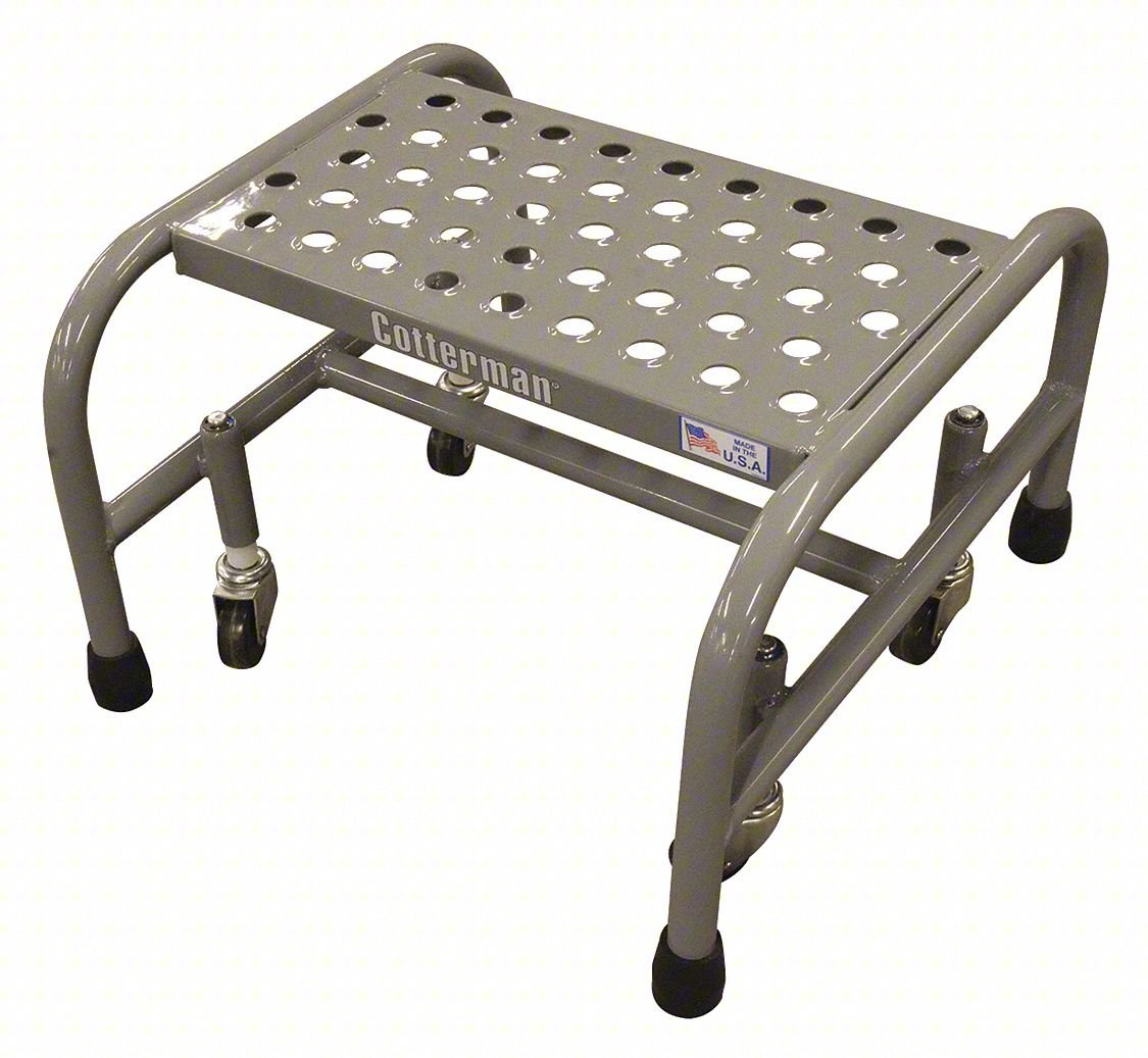 Rolling Ladder,12inH,1 Step,PowderCoated