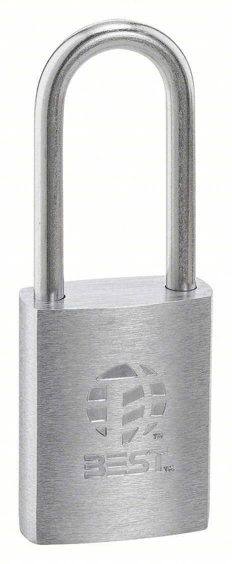 Padlock, 7/8 in,Rectangle,Silver