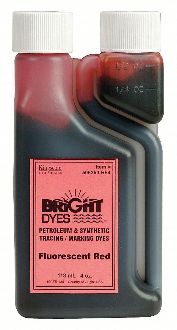Leak Detection Dye,Red Fluorescent, 4 oz