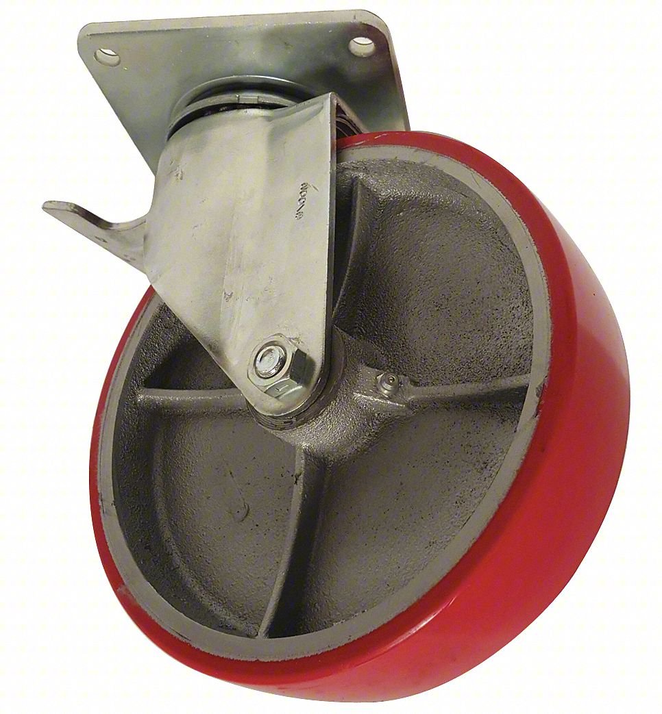 PLATE CASTER,SWIVEL,POLYURETHANE,9 1/2"H