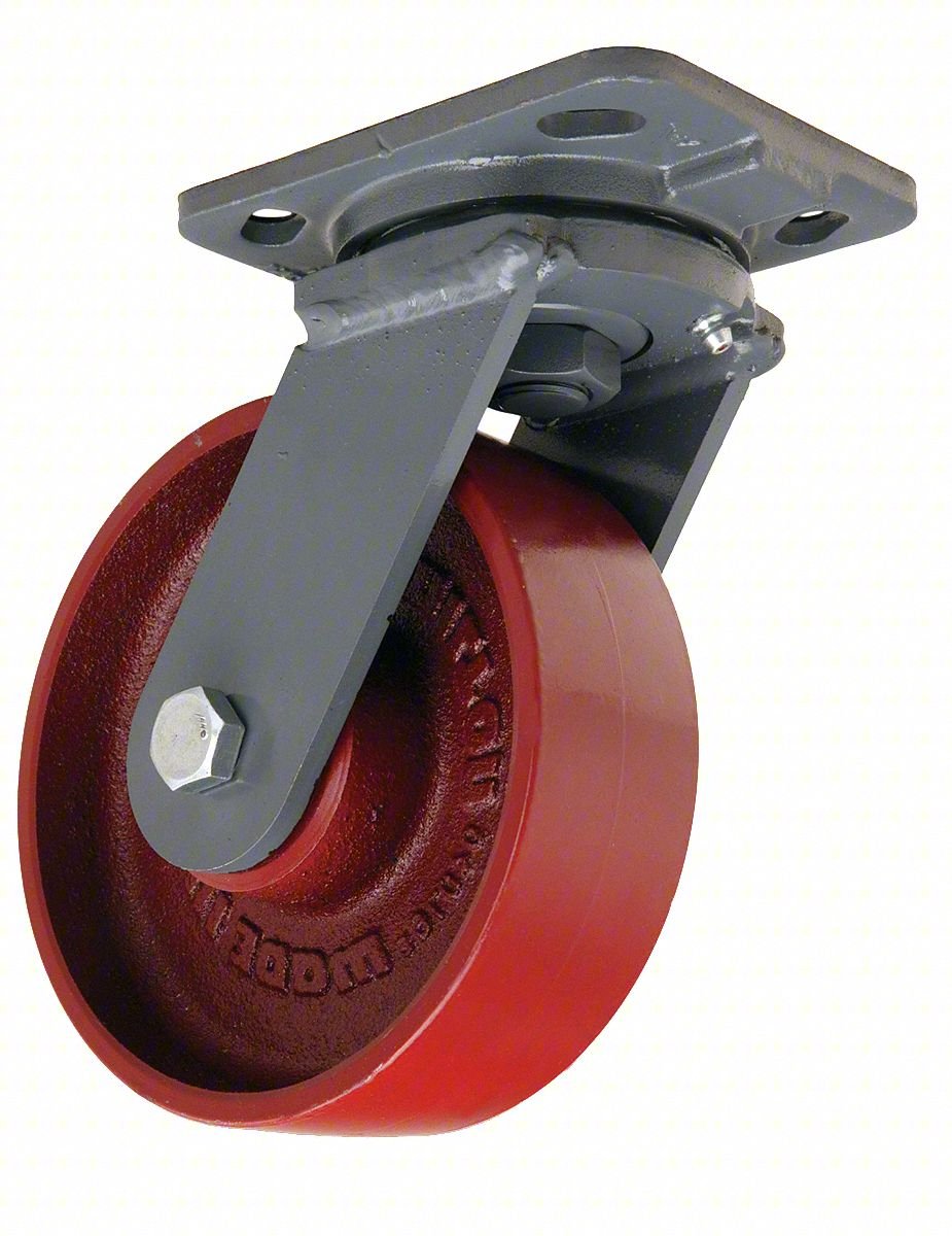 PLATE CASTER,SWIVEL,IRON,7 1/2"H