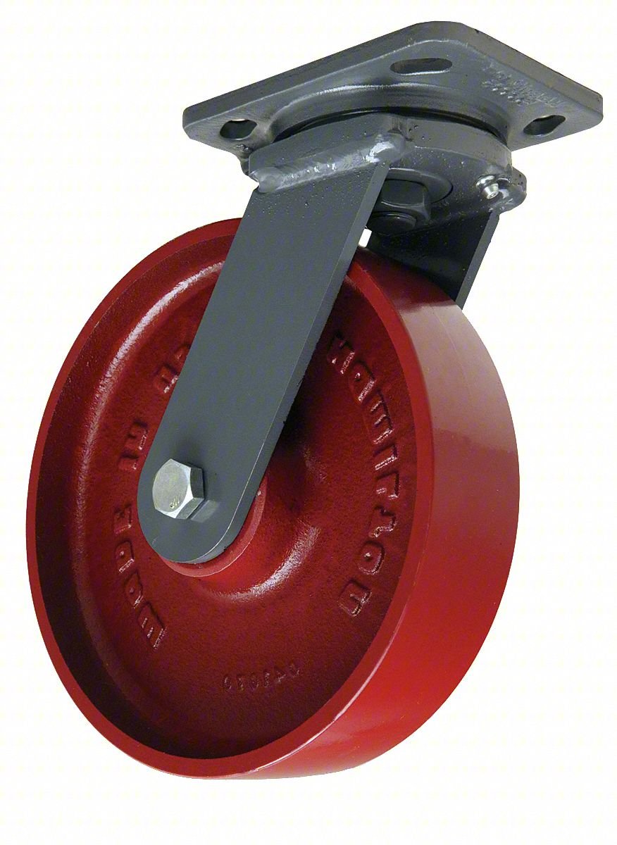 PLATE CASTER,SWIVEL,IRON,9 1/2"H