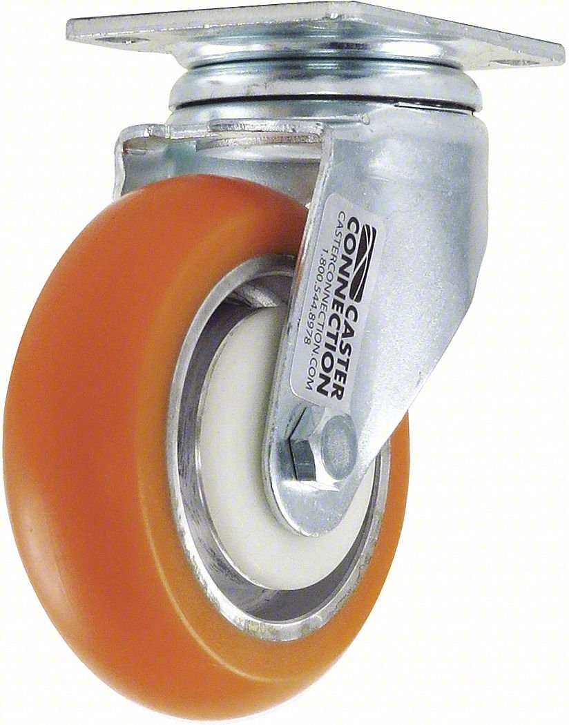 PLATE CASTER,SWIVEL,POLYURETHANE,5 1/8"H