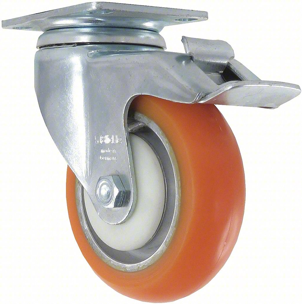PLATE CASTER,SWIVEL,POLYURETHANE,5 1/8"H