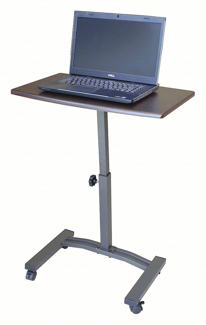 ADJ.-H COMPUTER STAND,24 IN W,WALNUT