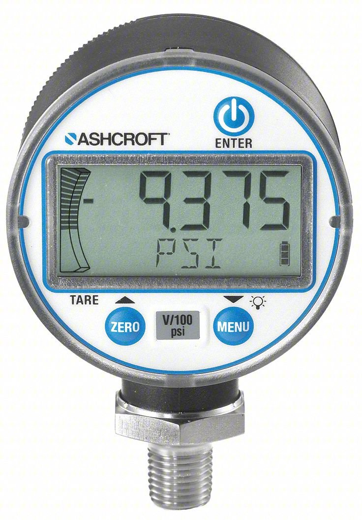 Pressure Gauge,2-1/2" Dial Size,Blk Case