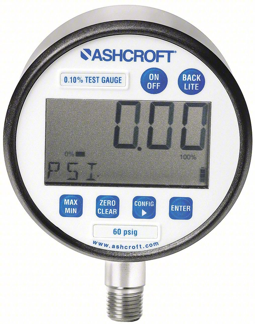 Pressure Gauge,3" Dial Size,Silver Case