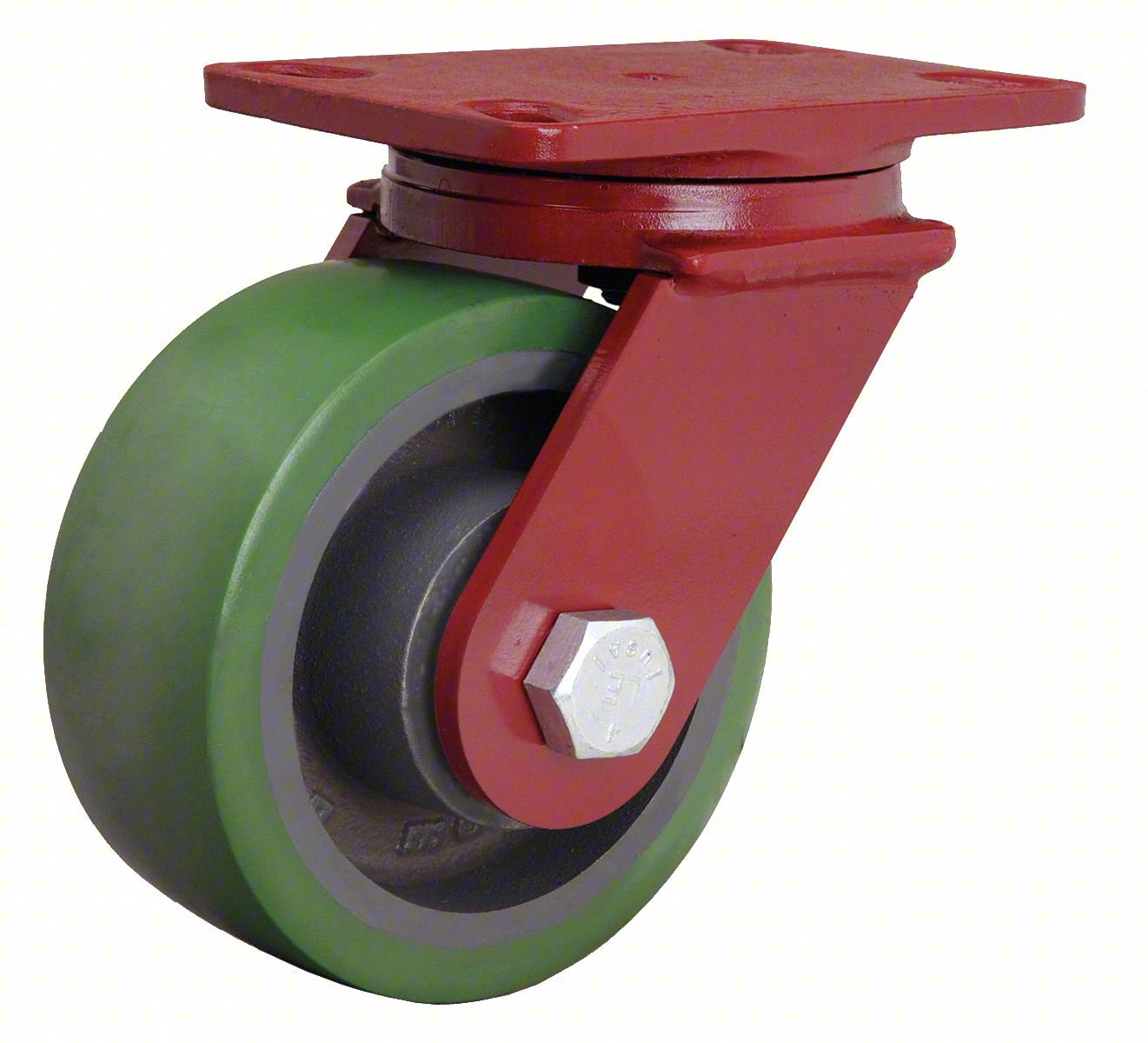 PLATE CASTER,SWIVEL,POLYURETHANE,7 7/8"H