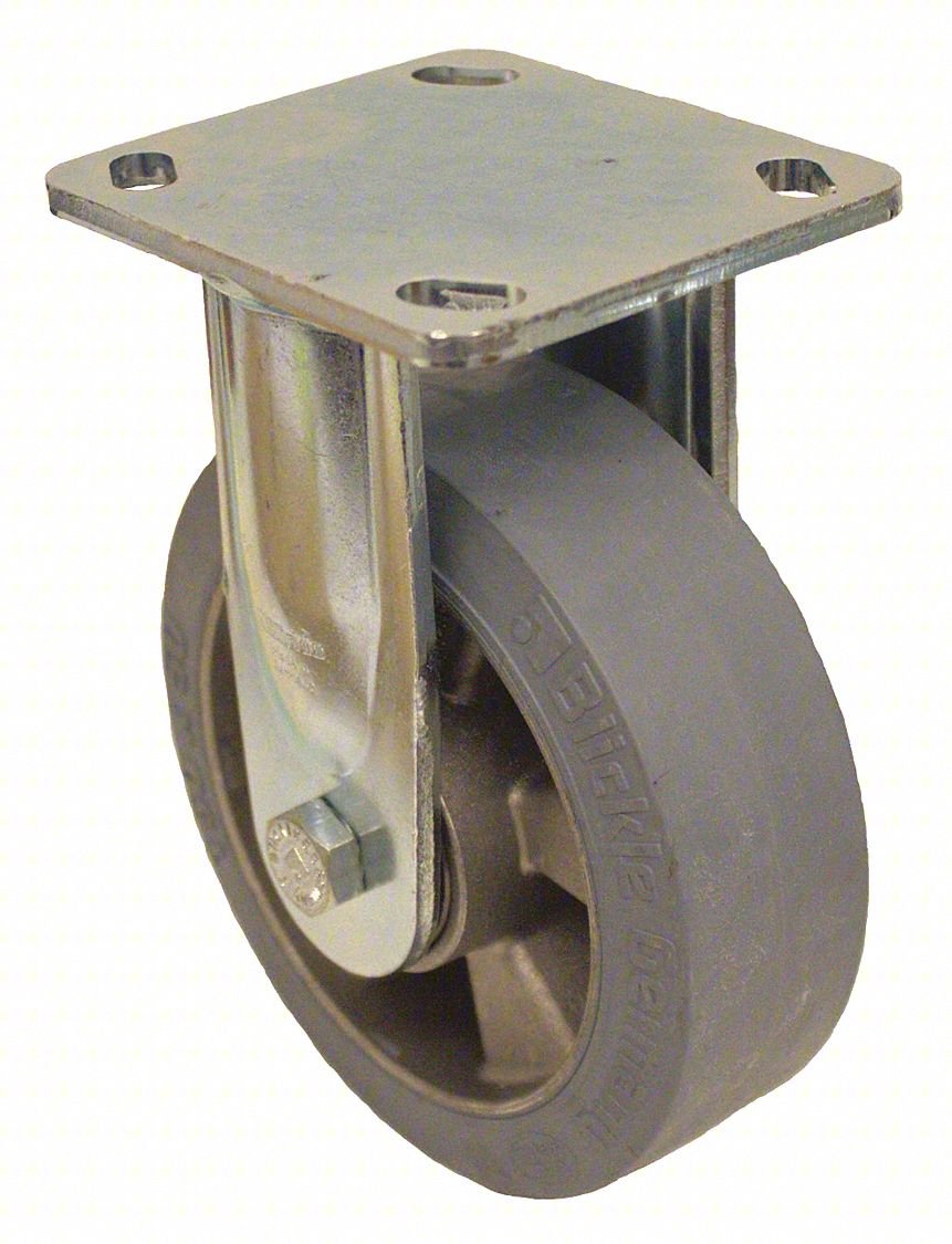 PLATE CASTER,RIGID,RUBBER,6 1/2"H