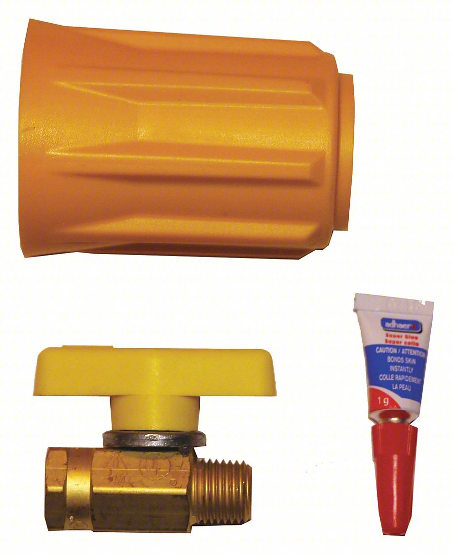 PROPANE VALVE,PLASTIC,YELLOW,5 7/8" W