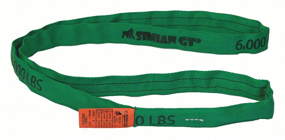 ROUND SLING,ENDLESS,6 FT L,12,000 LB CAP