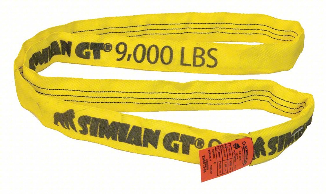 ROUND SLING,ENDLESS,4 FT L,18,000 LB CAP