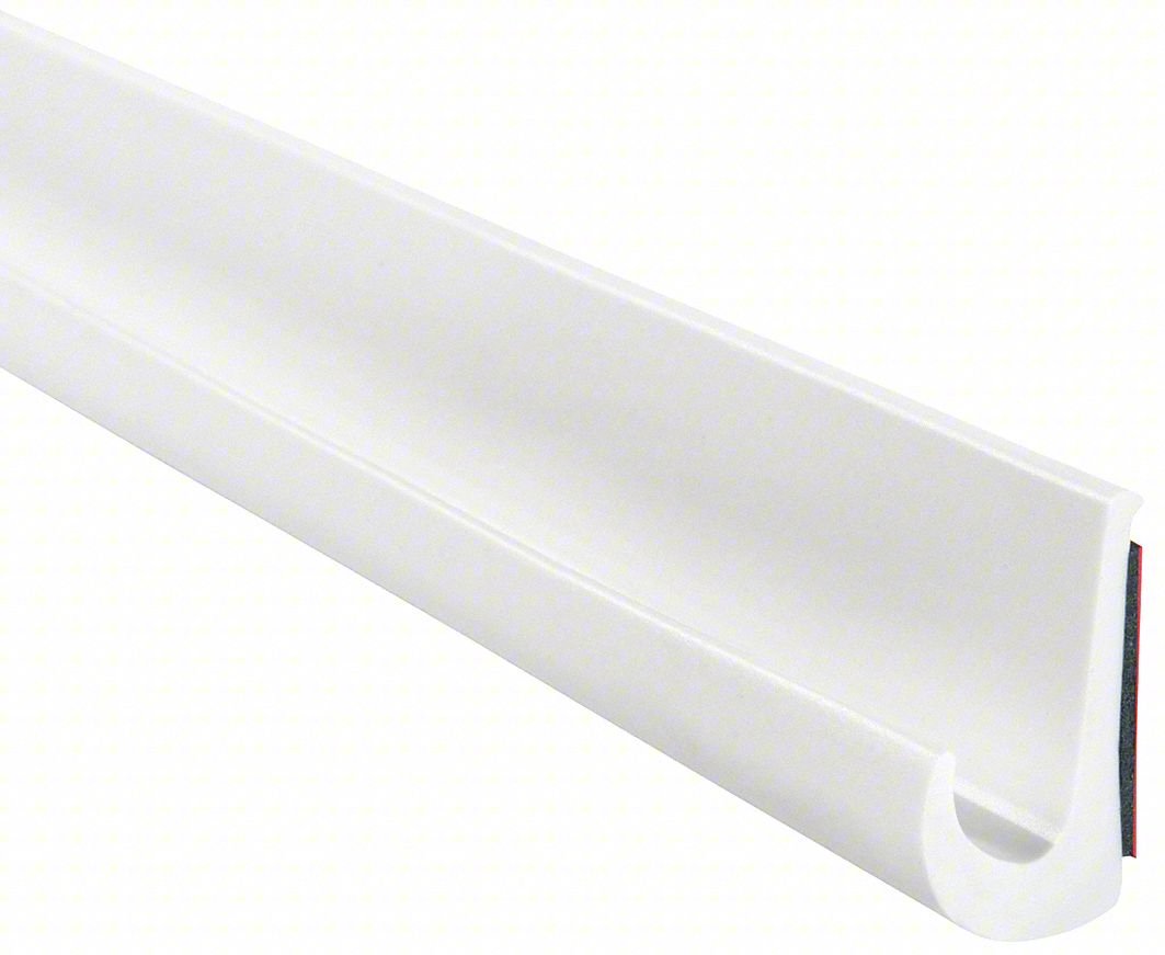 DRIP RAIL, 125 FT L,WHITE, PVC, 1/2 IN W