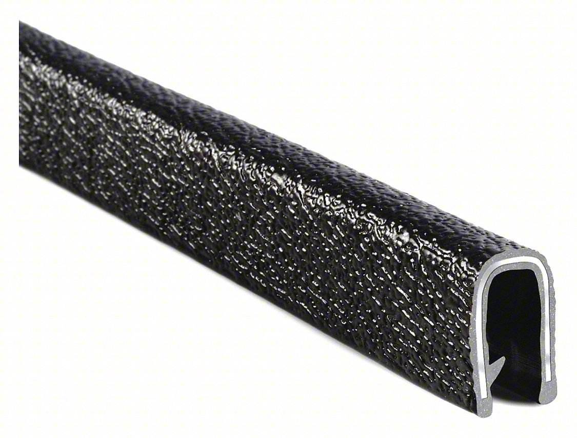 TRIM SEAL,100 FT L,BLACK, PVC, 7/16 IN W