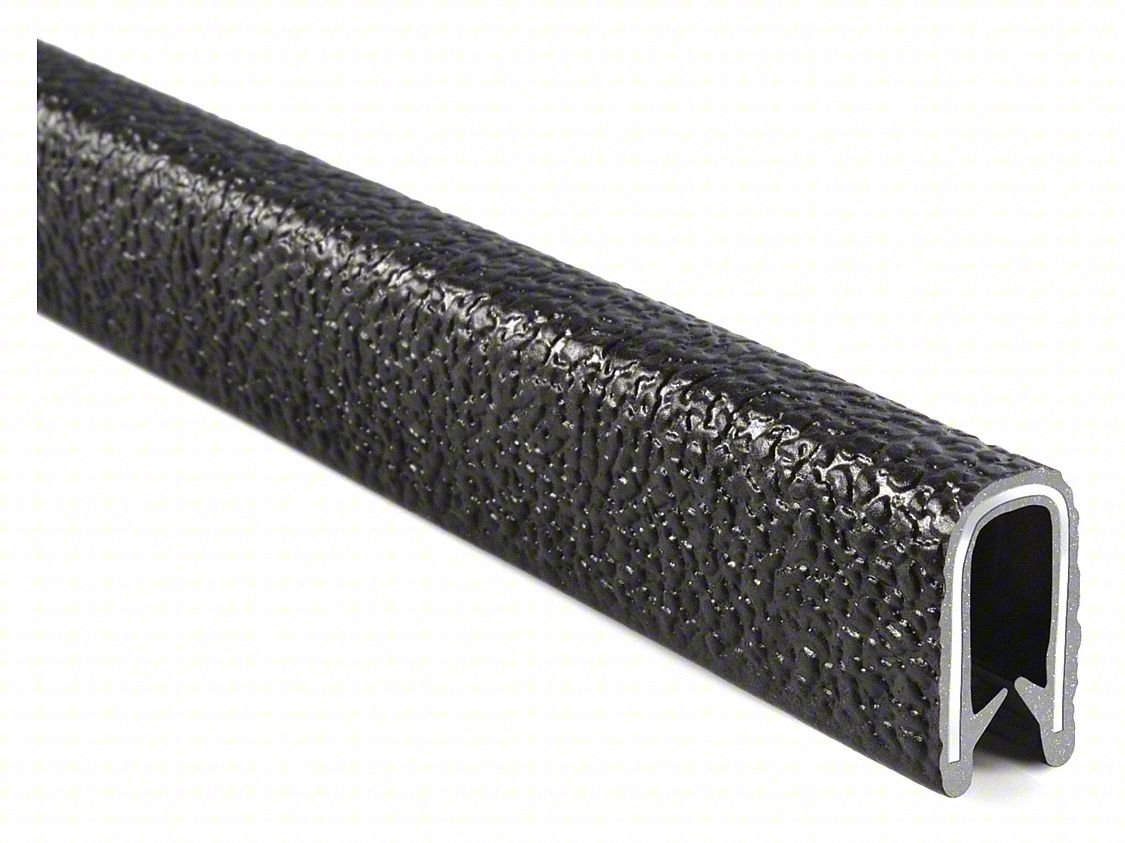 TRIM SEAL, 25 FT L,BLACK, PVC, 7/16 IN W