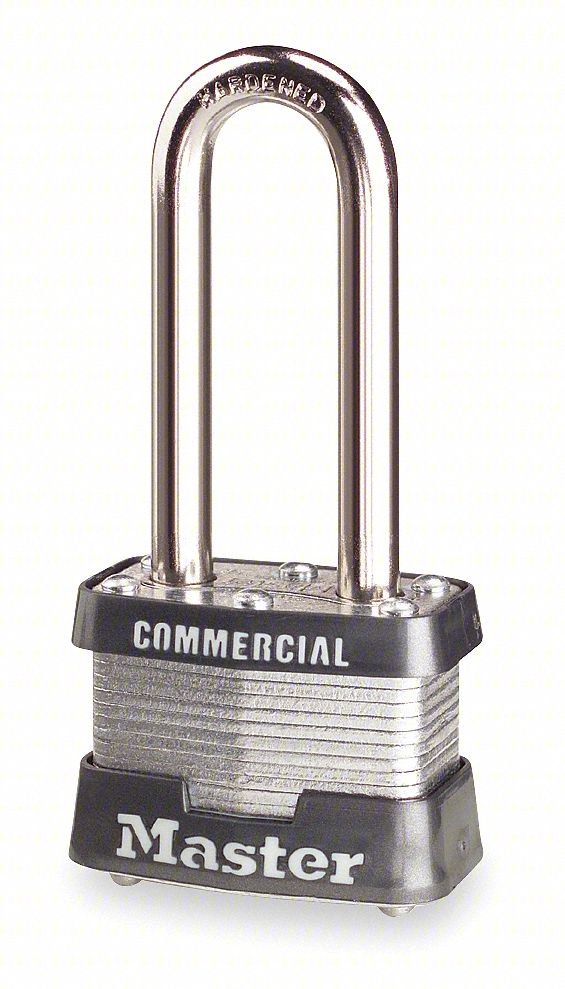 Keyed Padlock, 5/8 in,Rectangle,Silver