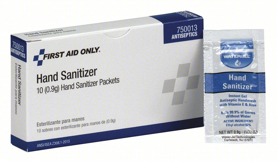 HAND SANITIZER,0.9 G,FRAGRANCE FREE,PK10