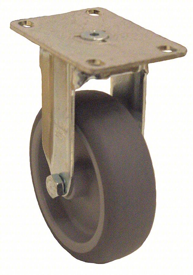 PLATE CASTER,RIGID,RUBBER,5 3/8"H