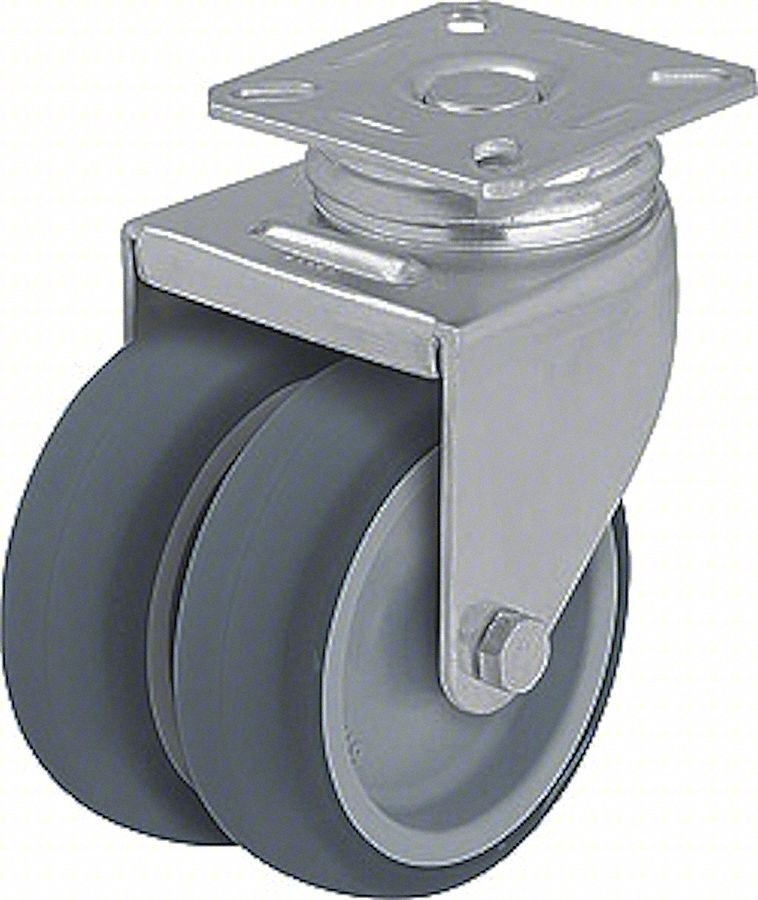 PLATE CASTER,SWIVEL,RUBBER,2 13/16"H