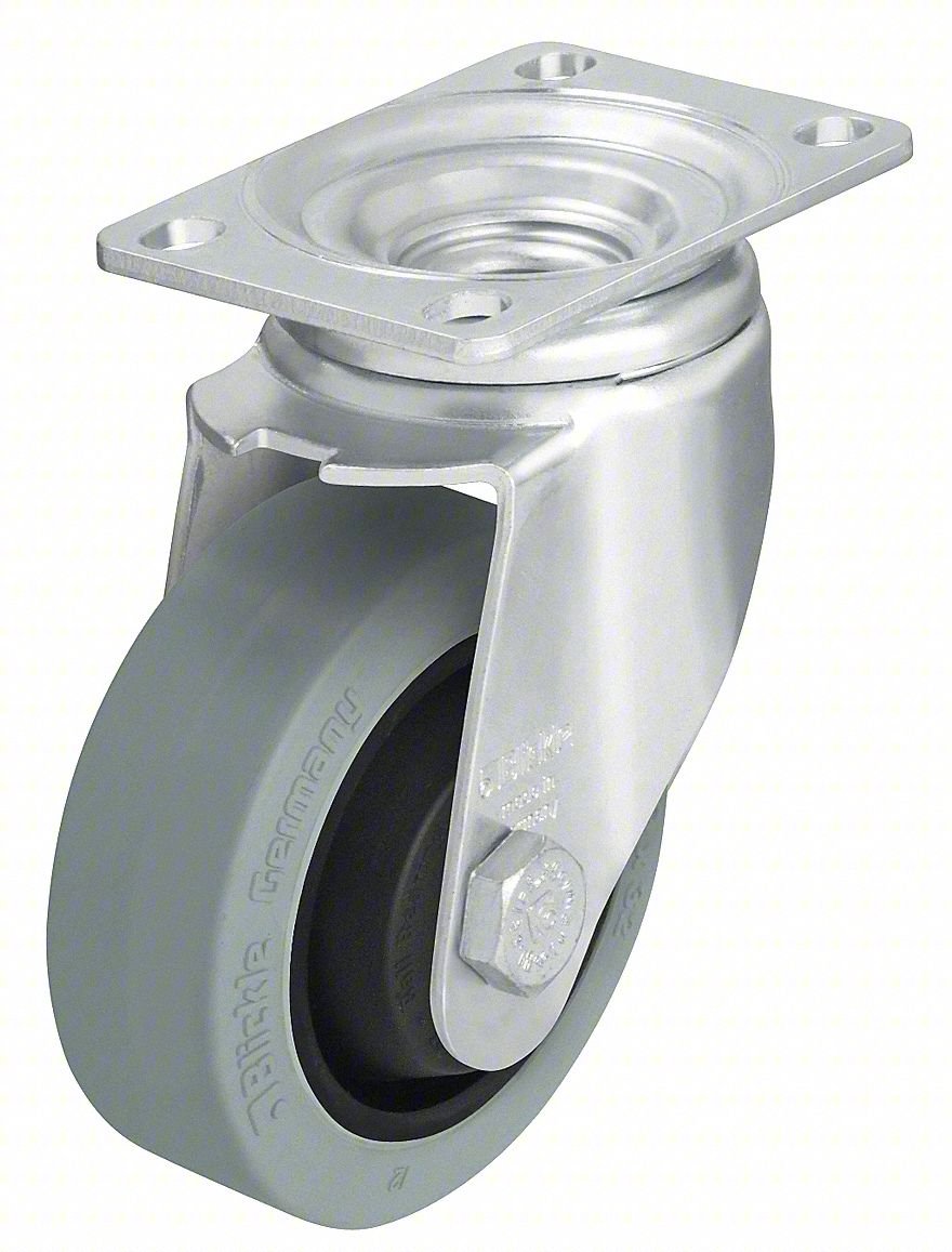 PLATE CASTER,SWIVEL,RUBBER,4 11/16"H
