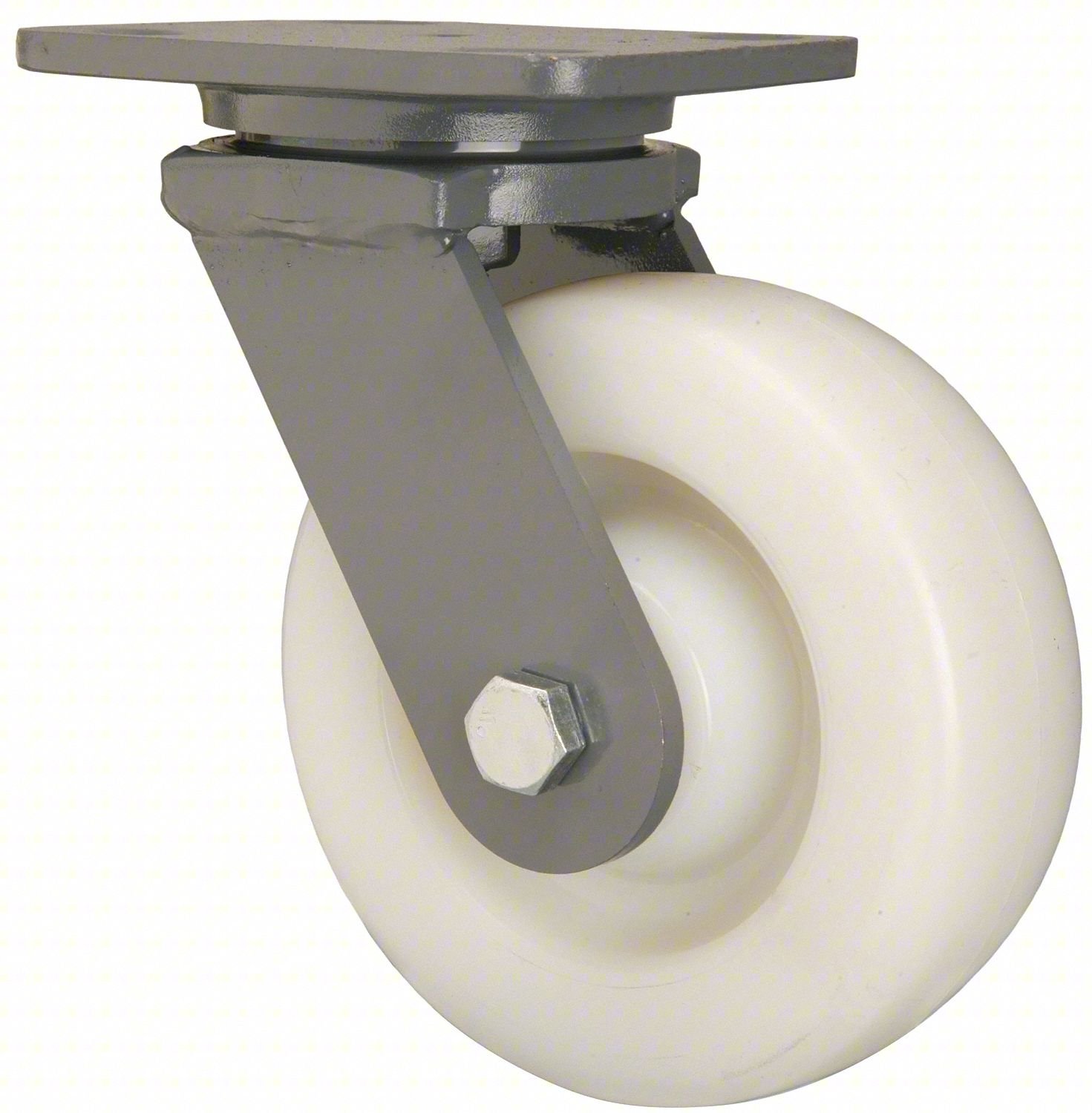 PLATE CASTER,SWIVEL,NYLON,7 1/2"H