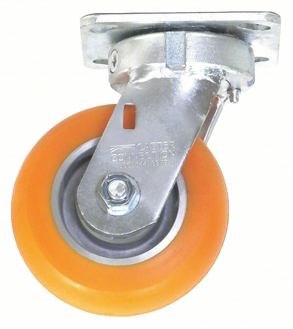 PLATE CASTER,SWIVEL,POLYURETHANE,6 1/2"H