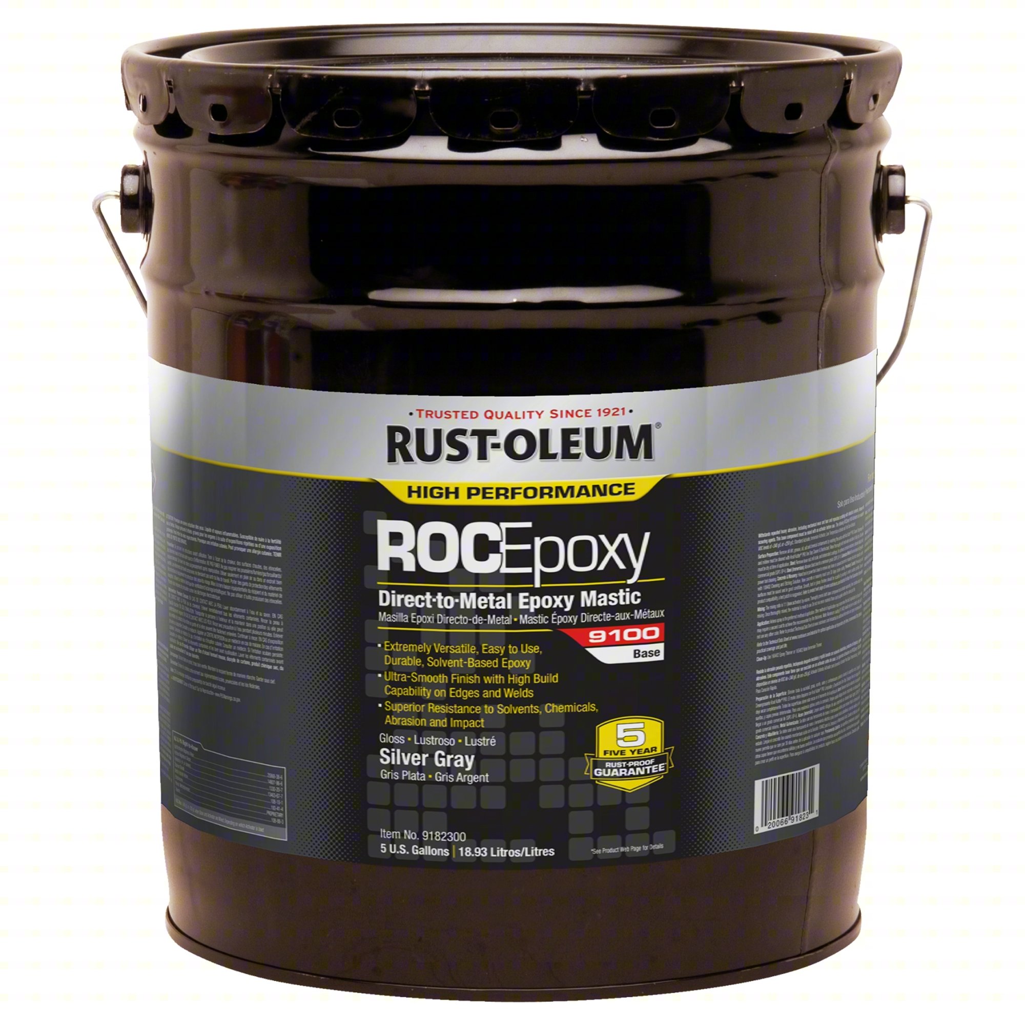 Epoxy Mastic,Silver Gray,5 gal,Pail